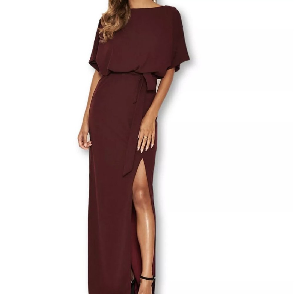 AX Paris Women's High Neck Split Thigh Maxi Dress